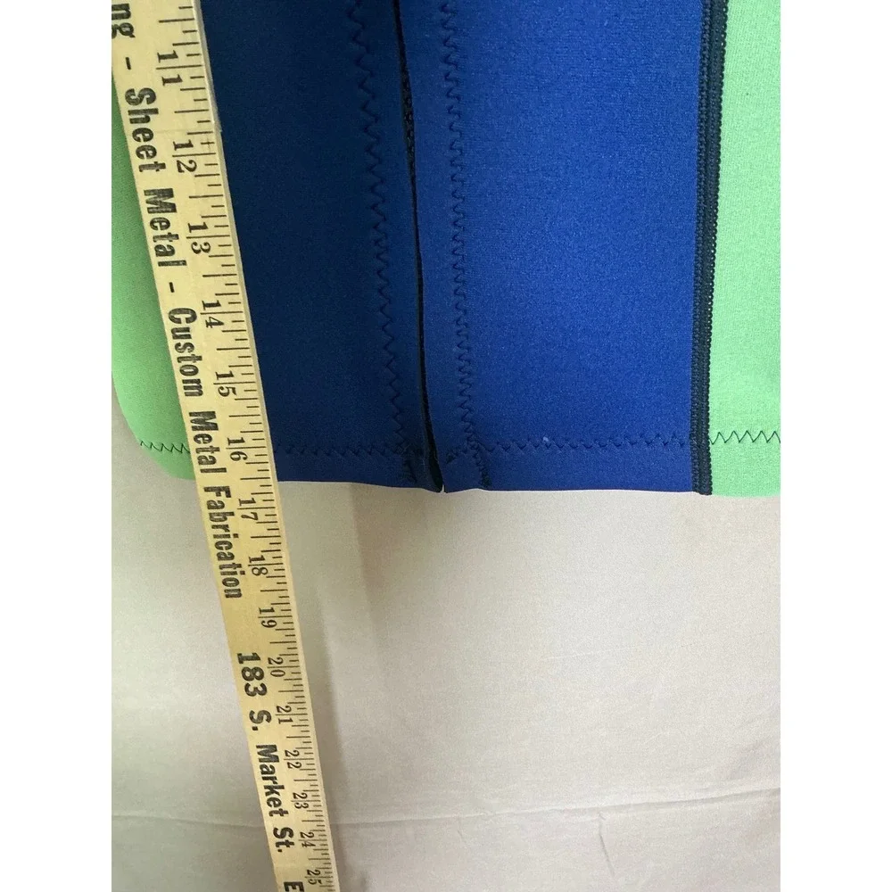 Demmet Wetsuit Top Kids Medium Blue Green Excellent 1.5mm Neoprene‎ Front Zip